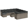 Image de vidaXL Ensemble de 13 canapés de jardin avec coussins Gris Poly Rattan