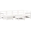 Image de vidaXL Ensemble de canapés de jardin 7 pièces blanc pin massif