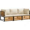 Image de vidaXL Ensemble de canapé de jardin 3 pièces avec coussins en bois massif d'acacia