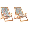 Image de vidaXL Chaises de plage 2 pcs. Pliable Tissu multicolore