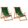Image de vidaXL Klappbare Strandstühle 2 Stk. Grün Stoff