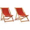 Image de vidaXL Chaises de plage 2 pcs. Pliable Rouge Tissu