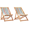 Image de vidaXL Chaises de plage 2 pcs. Pliable Tissu multicolore