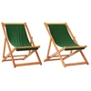Image de vidaXL Klappbare Strandstühle 2 Stk. Grün Stoff