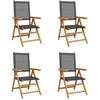 Image de vidaXL Chaise de jardin Réglable 4 pcs. noir Poly rotin massif