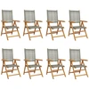 Image de vidaXL Chaise de jardin Réglable 8 pcs. Gris Poly Rotin Massif