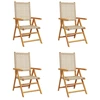 Image de vidaXL Chaise de jardin Réglable 4 pcs. Beige Poly Rotin Massif