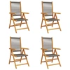 Image de vidaXL Chaise de jardin Réglable 4 pcs. Gris Bois massif Acacia