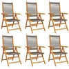 Image de vidaXL Chaise de jardin Réglable 6 pcs. Gris Bois massif Acacia