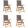 Image de vidaXL Chaise de jardin Réglable 4 pcs. Anthracite Tissu et bois massif