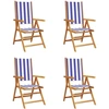 Image de VidaXL 3214553, Terrasse, Assise rembourrée, Acacia, Polyester, Bleu, Blanc, 110 kg, 570 mm