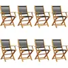 Image de vidaXL Chaises de jardin 8 pcs. Pliable Noir Bois massif Acacia