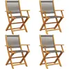 Image de vidaXL Chaises de jardin 4 pcs. Pliable Gris Bois massif Acacia