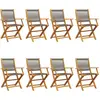 Image de vidaXL Chaises de jardin 8 pcs. Pliable Gris Bois massif Acacia