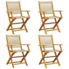 Image de vidaXL Chaises de jardin 4 pcs. Pliable Beige Bois massif Acacia
