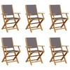 Image de vidaXL Chaises de jardin 6 pcs. Pliable Anthracite Tissu et bois massif
