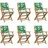 Image de vidaXL Chaises de jardin 6 pcs. Pliable Vert Tissu et bois massif
