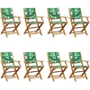 Image de vidaXL Chaises de jardin 8 pcs. Pliable Vert Tissu et bois massif