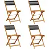 Image de vidaXL Chaises de jardin 4 pcs. Pliable Noir Bois massif Acacia