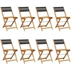 Image de vidaXL Chaises de jardin 8 pcs. Pliable Noir Bois massif Acacia