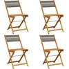 Image de vidaXL Chaises de jardin 4 pcs. Pliable Gris Bois massif Acacia