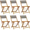 Image de vidaXL Chaises de jardin 6 pcs. Pliable Gris Bois massif Acacia