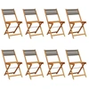 Image de vidaXL Chaises de jardin 8 pcs. Pliable Gris Bois massif Acacia