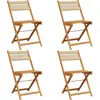 Image de vidaXL Chaises de jardin 4 pcs. Pliable Beige Bois massif Acacia