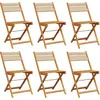 Image de vidaXL Chaises de jardin 6 pcs. Pliable Beige Bois massif Acacia