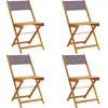 Image de vidaXL Chaises de jardin 4 pcs. Pliable Anthracite Tissu et bois massif