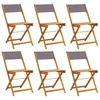 Image de vidaXL Chaises de jardin 6 pcs. Pliable Anthracite Tissu et bois massif