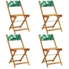 Image de vidaXL Chaises de jardin 4 pcs. Pliable Vert Tissu et bois massif