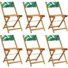 Image de vidaXL Chaises de jardin 6 pcs. Pliable Vert Tissu et bois massif
