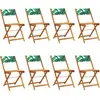 Image de vidaXL Chaises de jardin 8 pcs. Pliable Vert Tissu et bois massif
