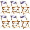Image de VidaXL 3214626, Terrasse, Assise rembourrée, Acacia, Polyester, Bleu, Blanc, 110 kg, 410 mm