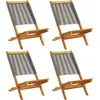 Image de vidaXL Chaises de jardin 4 pcs. Pliable Gris Bois massif Acacia