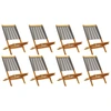 Image de vidaXL Chaises de jardin 8 pcs. Pliable Gris Bois massif Acacia