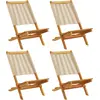Image de vidaXL Chaises de jardin 4 pcs. Pliable Beige Bois massif Acacia