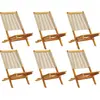 Image de vidaXL Chaises de jardin 6 pcs. Pliable Beige Bois massif Acacia