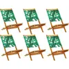 Image de vidaXL Chaises de jardin 6 pcs. Pliable Vert Tissu et bois massif
