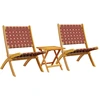 Image de Chaises de jardin 2 pcs. Pliable avec table rouge en bois massif