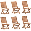 Image de vidaXL Chaises de jardin 6 pcs. Pliable 51x66x95 cm Bois massif Acacia