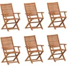 Image de vidaXL Chaises de jardin 6 pcs. Pliable 57x66x95 cm Bois massif Acacia