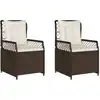 Image de vidaXL Fauteuil de jardin 2 pcs. Réglable Marron Poly Rattan