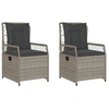 Image de vidaXL Fauteuil de jardin 2 pcs. Réglable Gris clair Poly Rattan