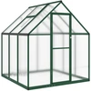 Image de vidaXL Serre avec cadre de fondation vert 169x169x195 cm Aluminimum