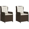 Image de vidaXL Fauteuil de jardin 2 pcs. Réglable Marron Poly Rattan