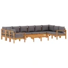 Image de vidaXL Ensemble de 8 canapés de jardin avec coussins en bois massif d'acacia