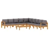 Image de vidaXL Ensemble de 6 canapés de jardin avec coussins en bois massif d'acacia