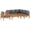 Image de vidaXL Ensemble de 5 canapés de jardin avec coussins en bois massif d'acacia